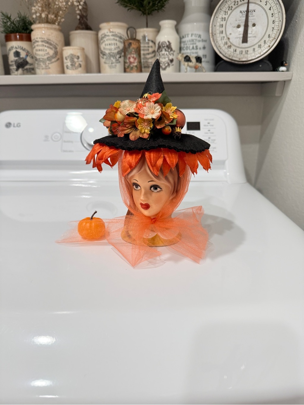OOAK Fall Teen Witch Head Vase made by Me! - Picture 13 of 17